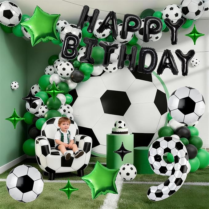 40 Inch Soccer Number 3 Balloon Set, Soccer Birthday Party Decorations | Sports - Image 4