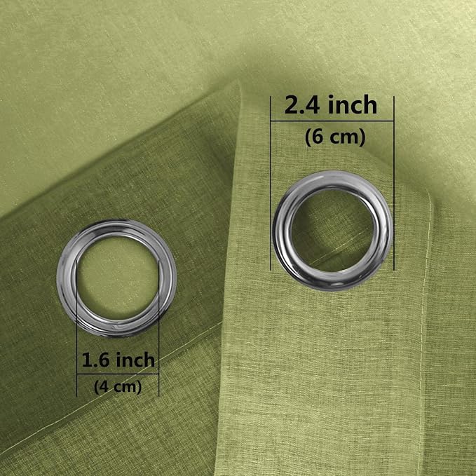 DWCN Faux Linen Ombre Sheer Curtains - Image 5