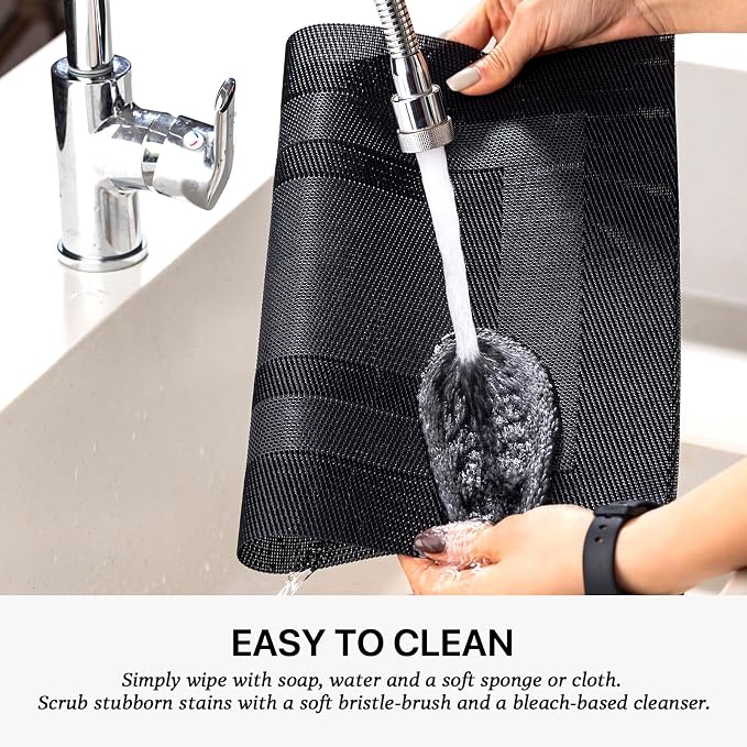 LEXMORE Placemats Set of 6 Vinyl/Plastic Woven Place Mats - Image 4