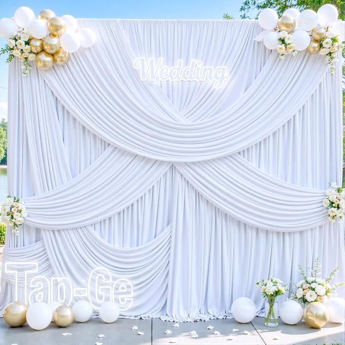 6 Panels White Backdrop Curtains - Image 5