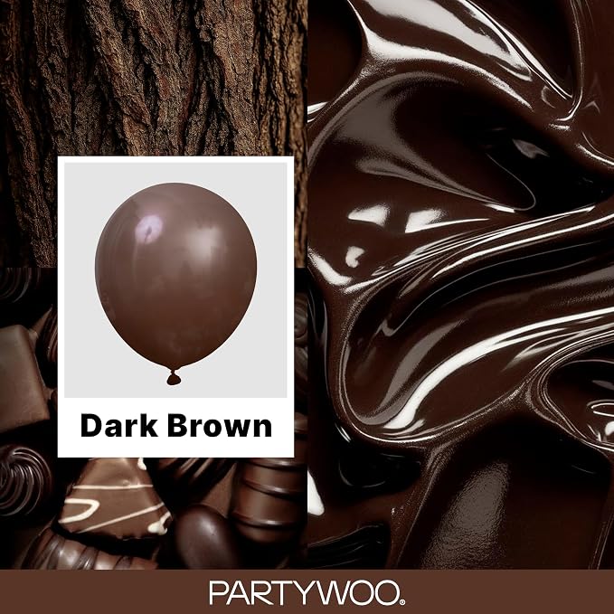 PartyWoo Dark Brown Balloons 152pcs Boho Coffee Neutral Color | 18 12 10 5 Inch - Image 2