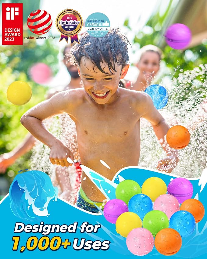 Tlitlimom 16Pcs Reusable Water Bomb Balloons, Pool Beach Toys - Image 2