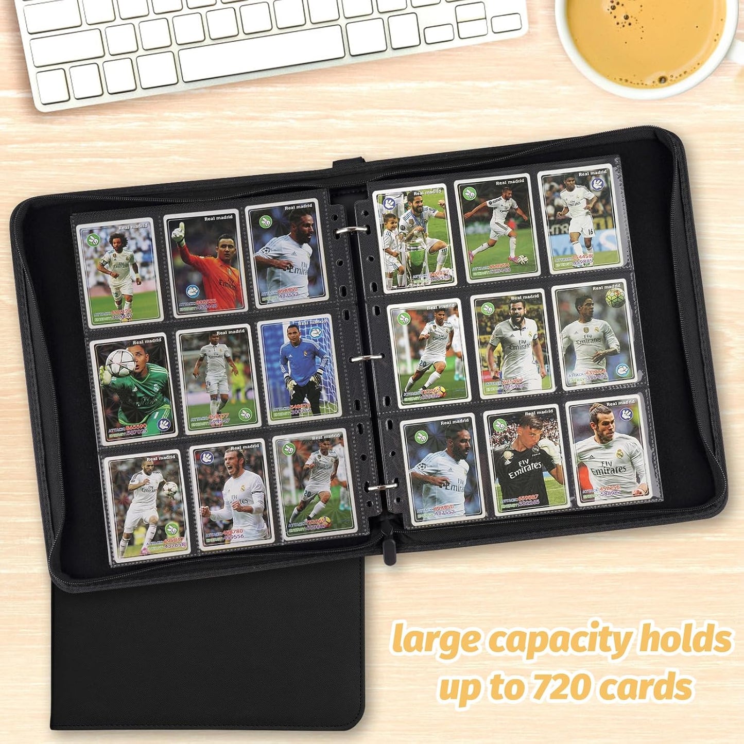 Trading Card Binder, Card Collection Binder Album Folder with 720 Side Loading Pockets, 9 Pocket Trading Card Album Folder for TGC,MTG, Baseball Cards, Yugioh