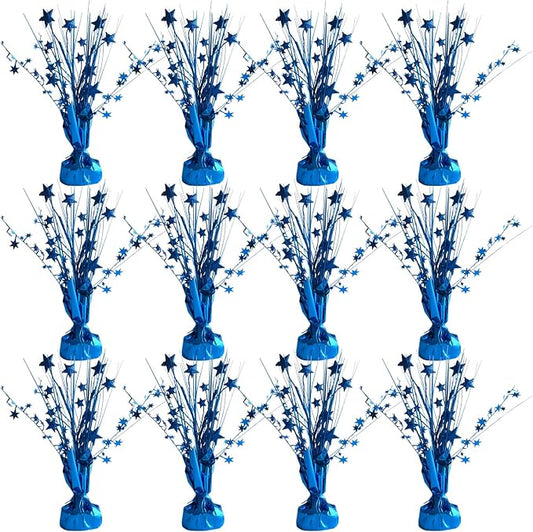 12 Pack Metallic Blue Foil Spray Centerpieces Stars Brust Table Centerpieces by Egolot
