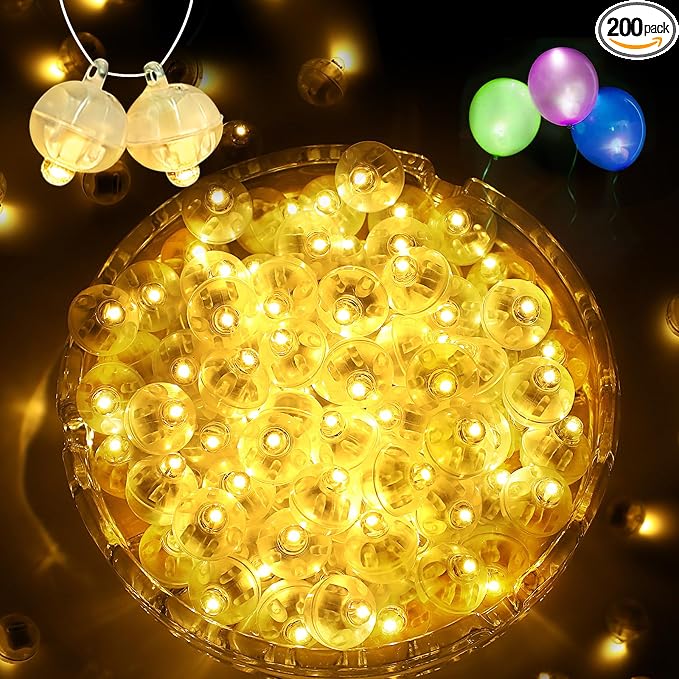200PCs Mini Led Lights with Hooks, Long Standby Time Balloons Light by ZGWJ