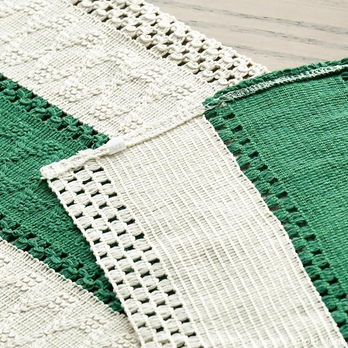 Artoid Mode Emerald Green Farmhouse Rustic Table Runner 12x60 Inch | Seasonal - Image 5