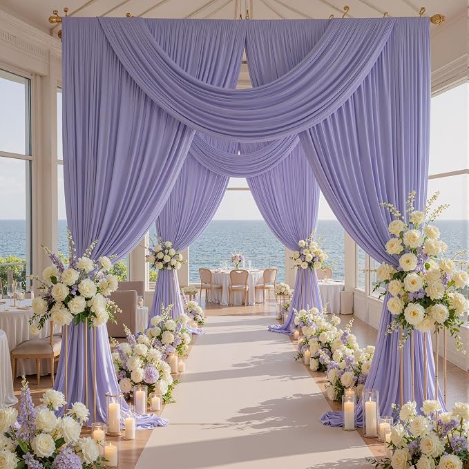 10ftx10ft Wrinkle Free Lavender Backdrop Curtain - Image 7