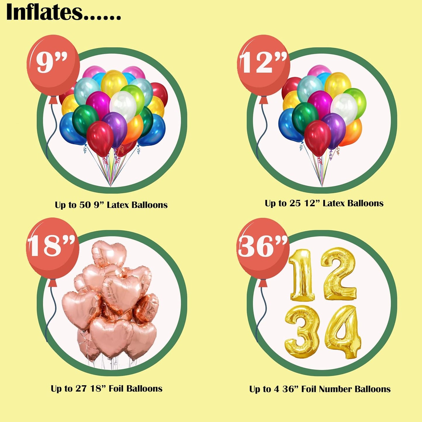 Helium Tank for Balloons At Home, 14.9 Cu Ft Helium Balloon Pump Kit with 50 Assorted Latex Balloons, White Curling Ribbon and Wholesalehome Balloon Tie Tool