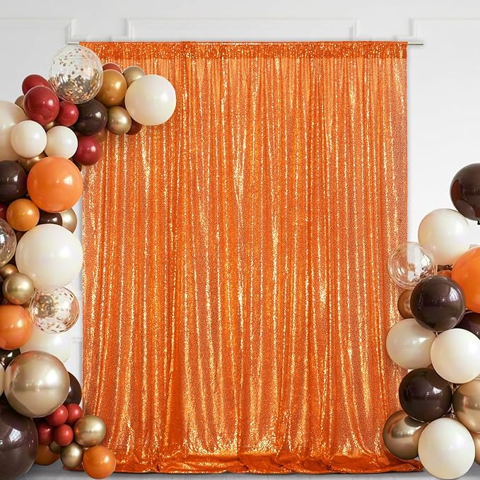 Eternal Beauty Orange 3mm Sequin Backdrop 8x10 Ft - Image 7