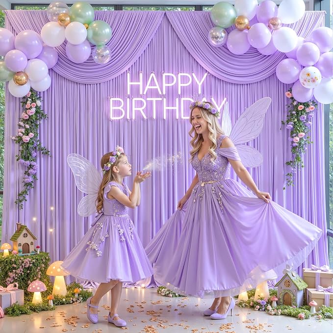 10 Panels Lavender Backdrop Curtains - Image 3