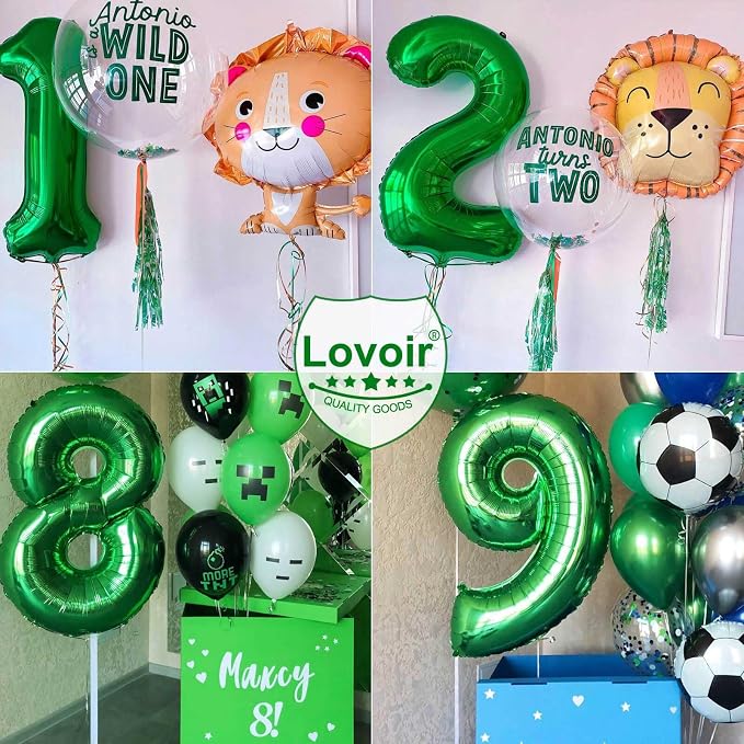 Dark Green 21 Number Balloons, 40 Inch Giant Number 21 Balloons Foil Mylar - Image 6
