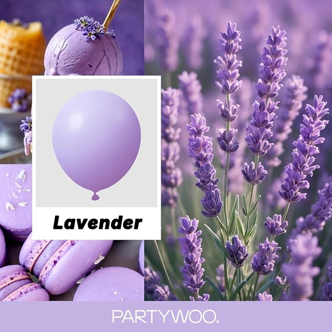 PartyWoo Lavender Balloons 152pcs Light Pastel Purple Lilac Color | 18 12 10 5 - Image 2