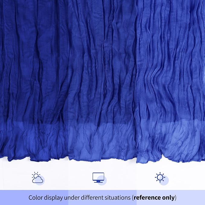 6 Pack Royal Blue Cheesecloth Table Runner 17x108 Inch Semi Sheer Boho Gauze - Image 8