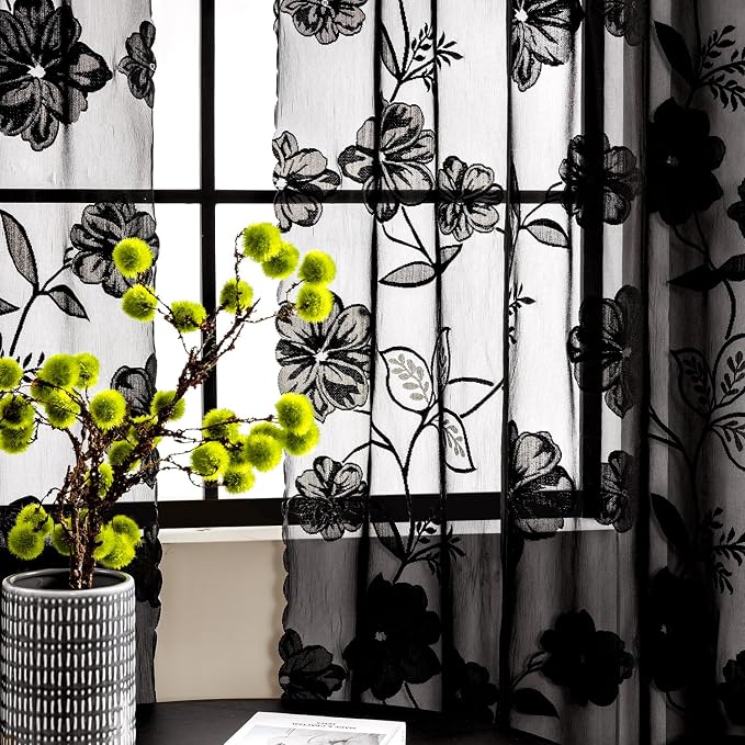 Treatmentex Black Lace Curtains - Image 5