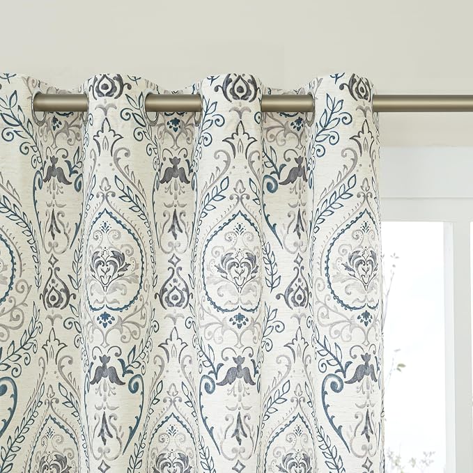 Linen Curtains 72 inches Long for Living Room, Printed Linen Curtains Grommet - Image 9