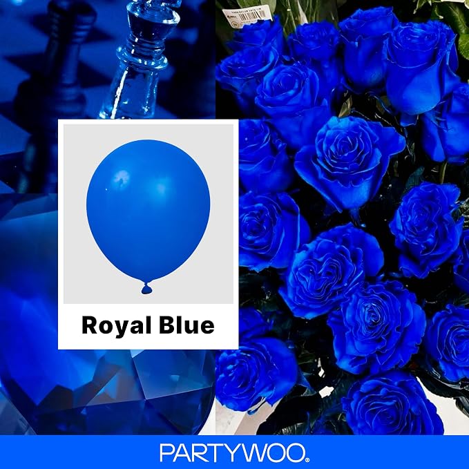 PartyWoo Royal Blue Balloons 140pcs Dark Blue Balloons Different Sizes | 18 12 - Image 2