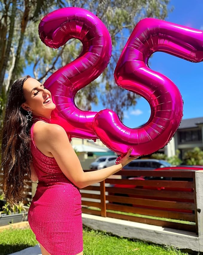 Hot Pink Number 5 Balloon 40 Inch, 5th Birthday Decorations Men Women | Foil - Image 8