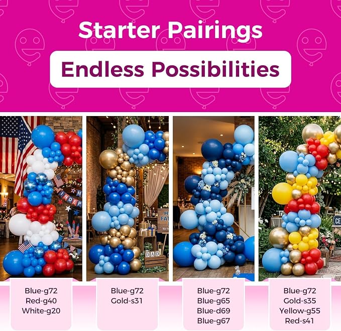 Bezente Royal Blue Latex Round Helium Party Balloons 100 Pack 12 inch | Matte - Image 4