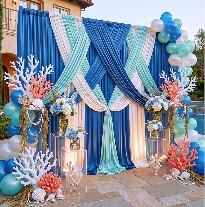 50ft×12ft Royal Blue Backdrop Curtain - Image 2