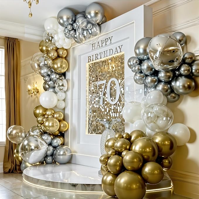 8 Pcs Silver Balloons and Clear Round Foil Balloons 22 In Transparent Balloon - Image 7