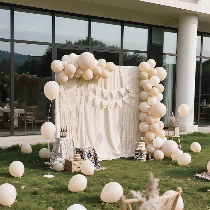 Cream Balloons Latex Party Balloons 100 Pack 12 inch Round Beige Neutral Sand - Image 3