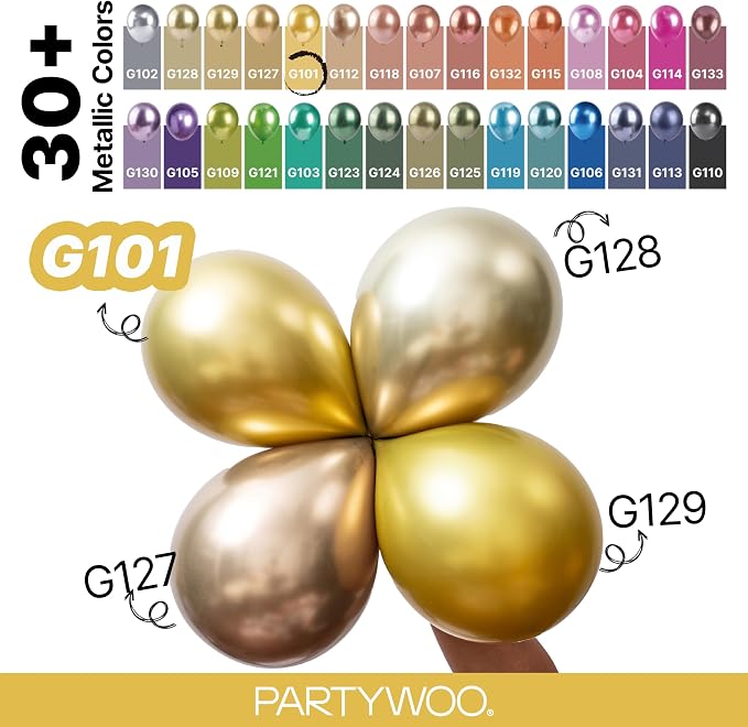PartyWoo Gold Balloons 100pcs Different Sizes of 18 12 10 5 Inch | Balloons - Image 4