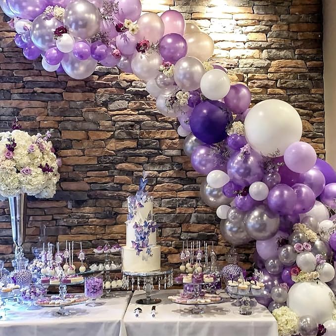 PartyWoo Pearl Lavender Balloons 140pcs Pearl Light Pastel Purple Lilac | - Image 7