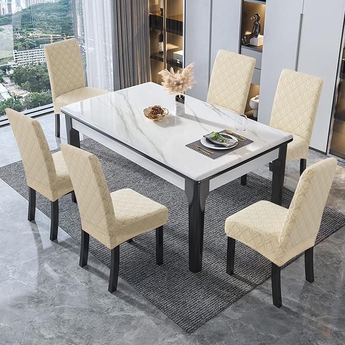 Waterproof Dining Chair Covers Set of 2 Parsons Chair Slipcovers | Double - Image 6