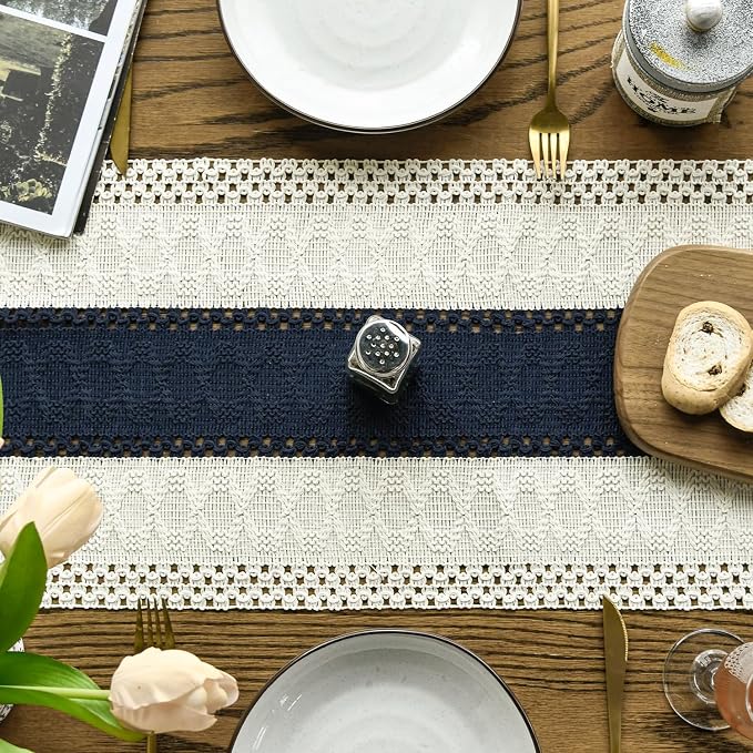 Artoid Mode Dark Blue Farmhouse Rustic Table Runner 12x90 Inch | Seasonal - Image 3