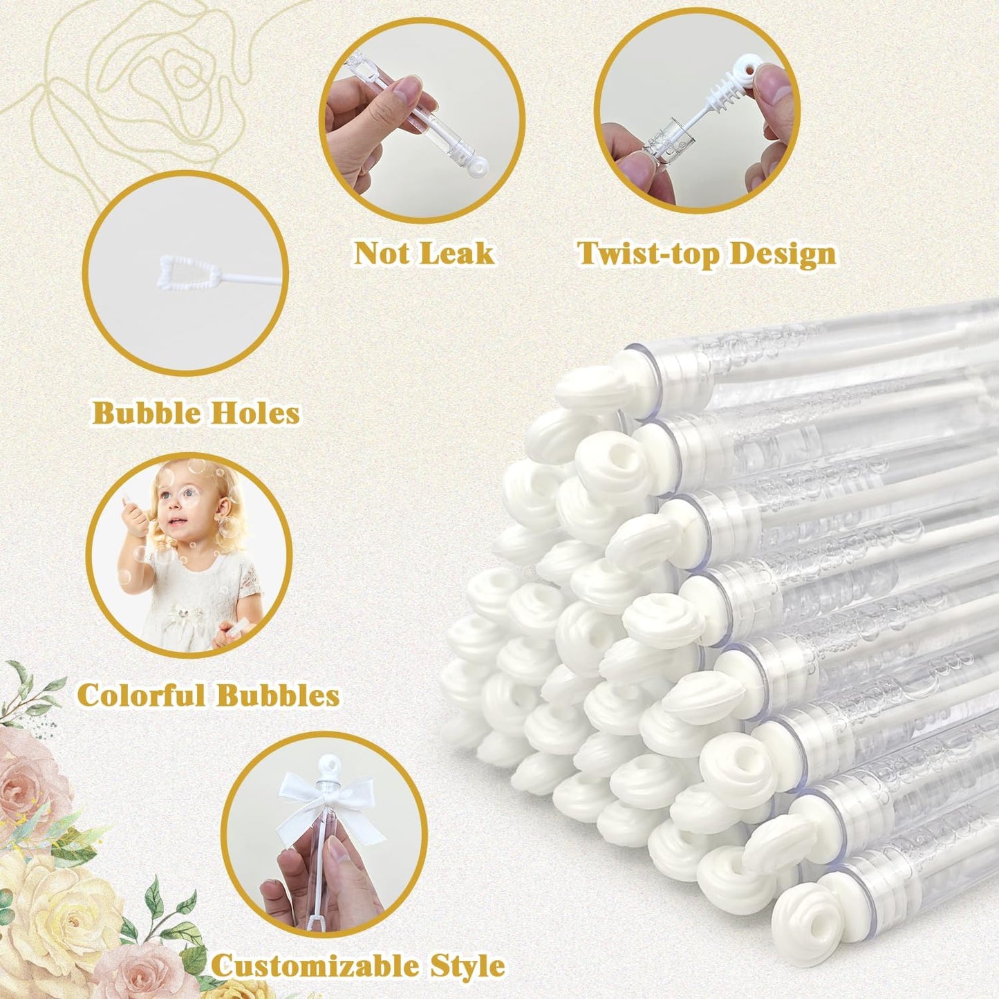 Bulk Mini Bubble Wands for Wedding 100 Count,Party Favors Supplies for Guest,Wedding Reception Send Off Activities Games for Kids & Adults, Non Candy Gift Bag Ideas Stuff for Engagement Anniversary