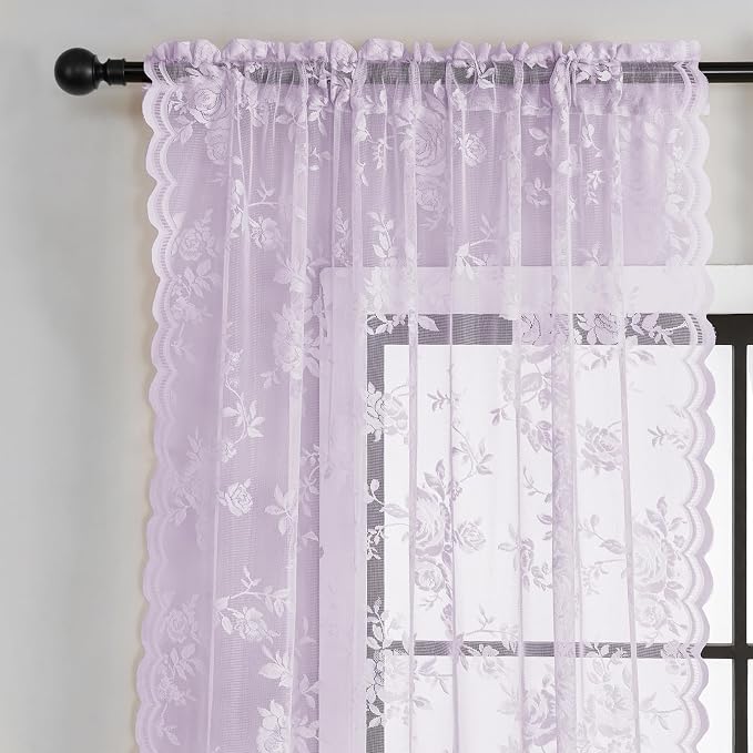 Lilac Purple Lace Curtains - Image 3