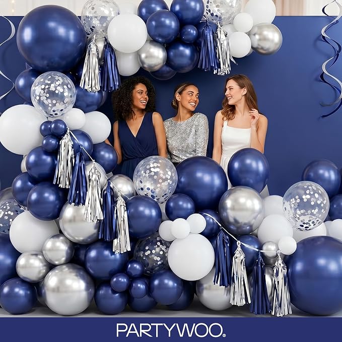 PartyWoo Navy Blue Balloons 120pcs Dark Blue Color 18 12 10 5 Inch | 18 12 10 5 - Image 5
