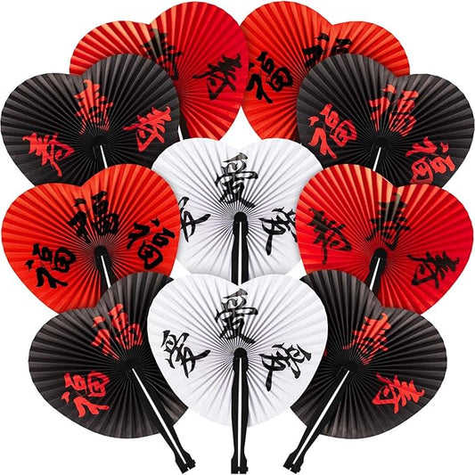 Jetec 20 Pcs Chinese Folding Hand Fans, Oriental Japanese Paper Handheld Fans by Jetec