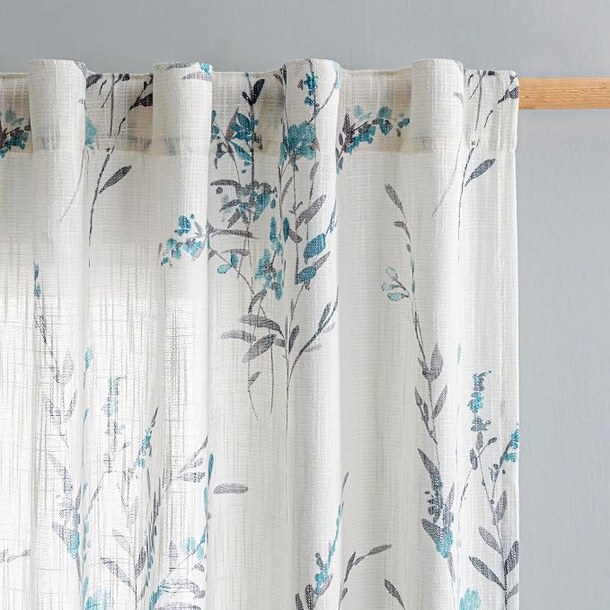 MYSKY HOME Sheer Curtains 63 Inch Length 2 Panels by MYSKYHOME