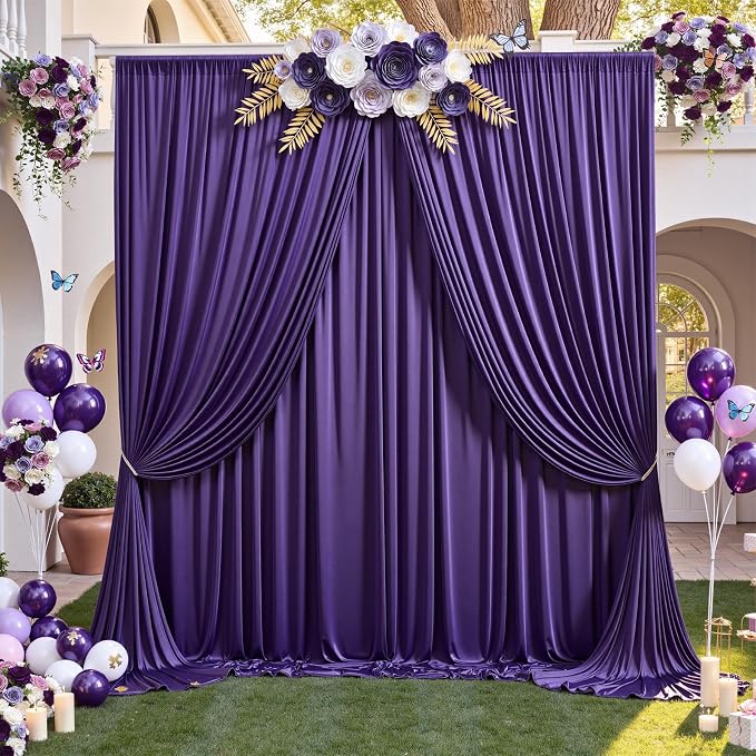 10ft×12ft Deep Purple Backdrop Curtains - Image 7