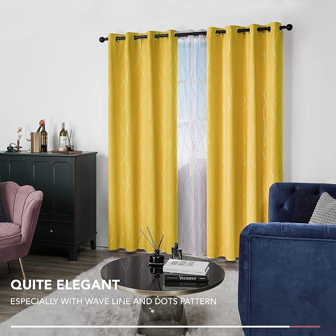 Deconovo Living Room Curtains 54 Inches Long, Thermal Insulated, Room Darkening - Image 7