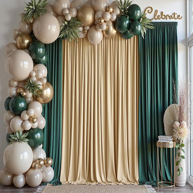 60ft×14ft Long Champagne Backdrop Curtain - Image 9