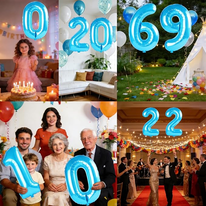 40 Inch Number 69 Balloons for 69th Birthday Party Decorations, 0-100 Jewelry - Image 7