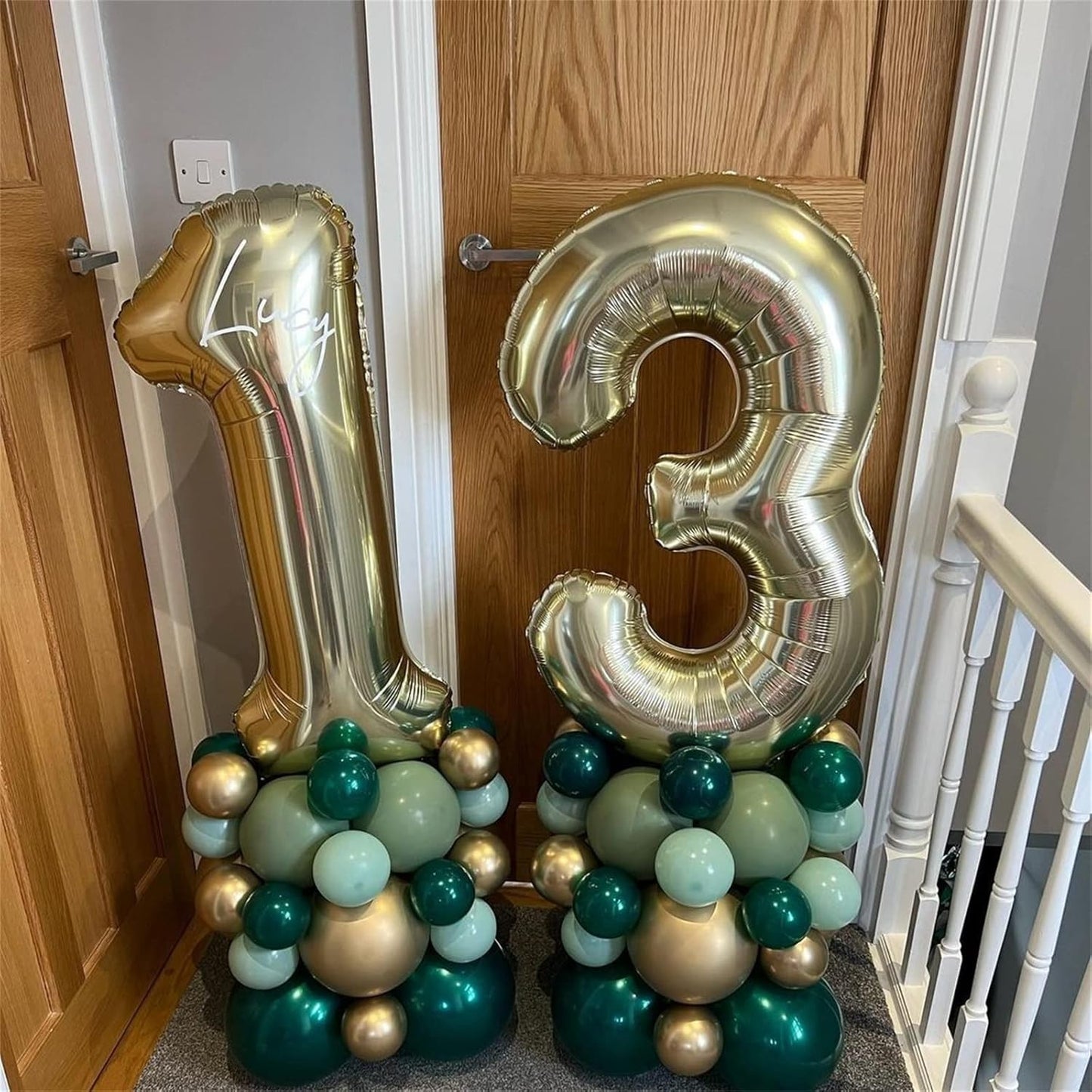 Champagne Gold Number 3 Balloons, 40 Inch Giant Light Gold Helium Foil Number 0-9 for Girls, Self Inflating 3rd Birthday Balloon for Boys Women Men Anniversary Baby Shower Party Decorations Supplies