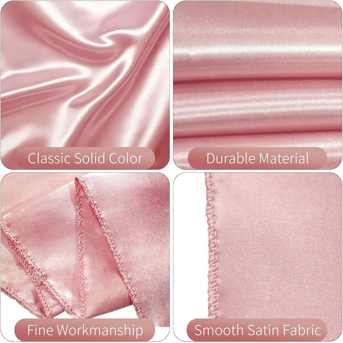 50 PCS Satin Chair Sashes Bows Decorative Universal Chair Cover Chair Ribbon Ties Back Sash for Wedding Birthday Party Ceremony Reception Banquet Event Restaurant Kitchen Decor(7x108 inch,Rose Gold)
