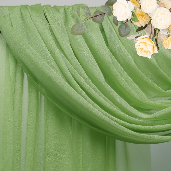Wedding Arch Draping Fabric Backdrop Drapes 6 Panels, Sage Green | 28.7"x20FT - Image 3