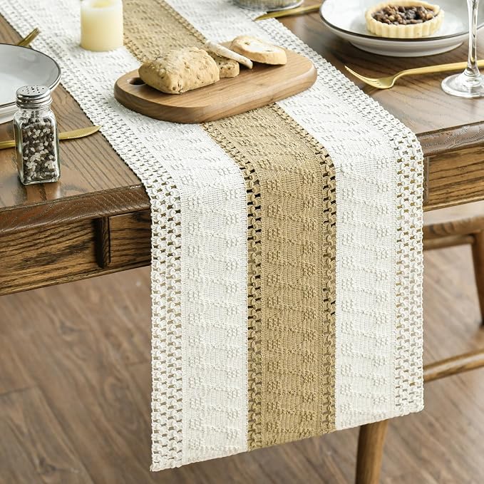 Artoid Mode Burlap Brown Farmhouse Rustic Table Runner 12x48 Inch | Seasonal by ArtoidMode