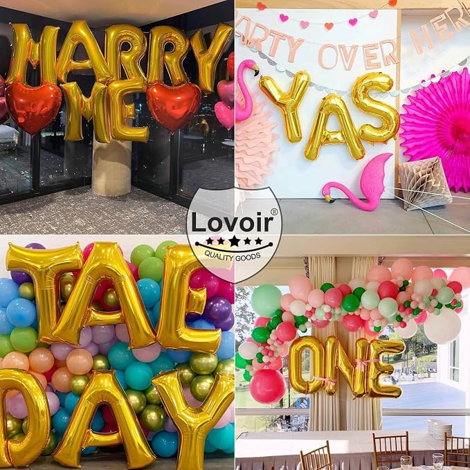 Lovoir 40 Inch Large Gold Letter A Balloons Big Size Jumbo Mylar Foil Helium - Image 5
