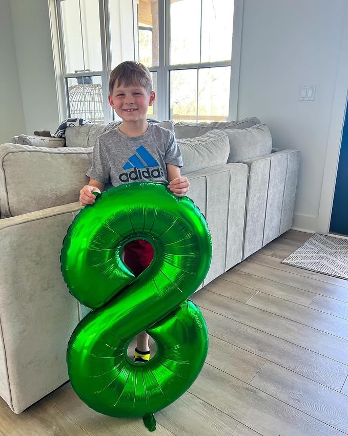 8 Balloon - Green Birthday Number Balloons, 40 Inch Decorations Men Women | - Image 2