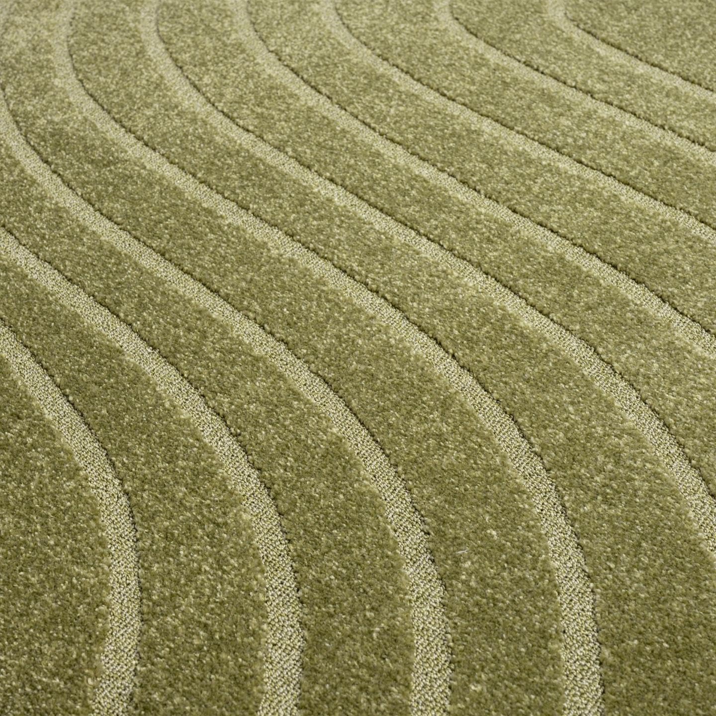 LUXE WEAVERS Modern Geometric Wave Green 2x3 Area Rug, Contemporary Stain Resistant Carpet