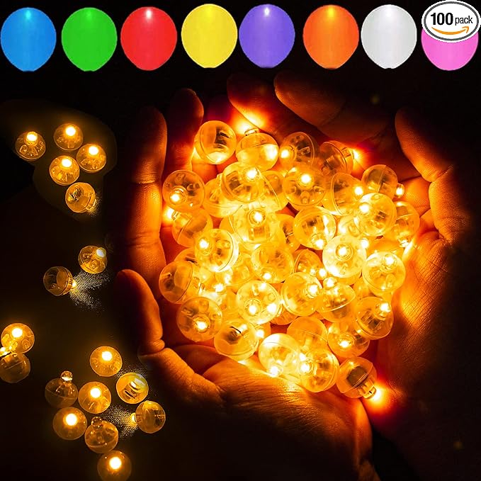 100pcs LED Orange Balloon Light Mini Tiny Led Lights, Small Round Led Ball Lamp by Aogist