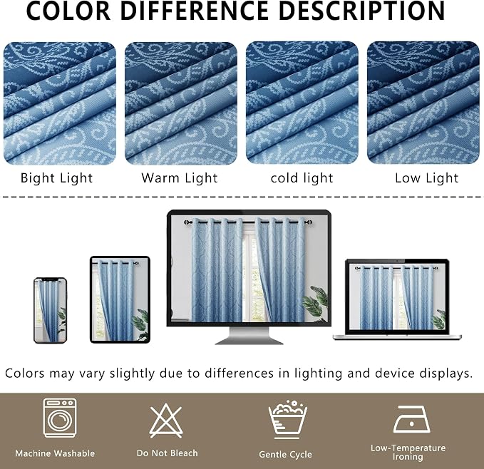 DWCN 100% Blackout Curtains for Bedroom - Image 8
