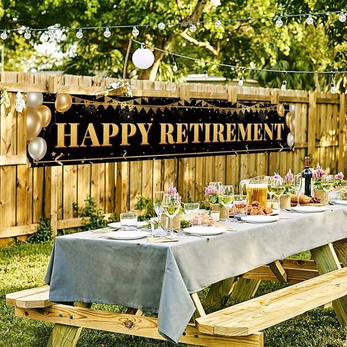 Large Happy Retirement Banner, Party Decorations Supplies - Image 6