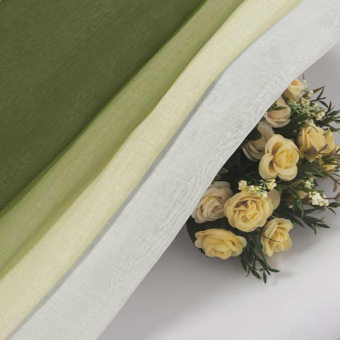 DWCN Ombre Faux Linen Sheer Curtains - Image 6