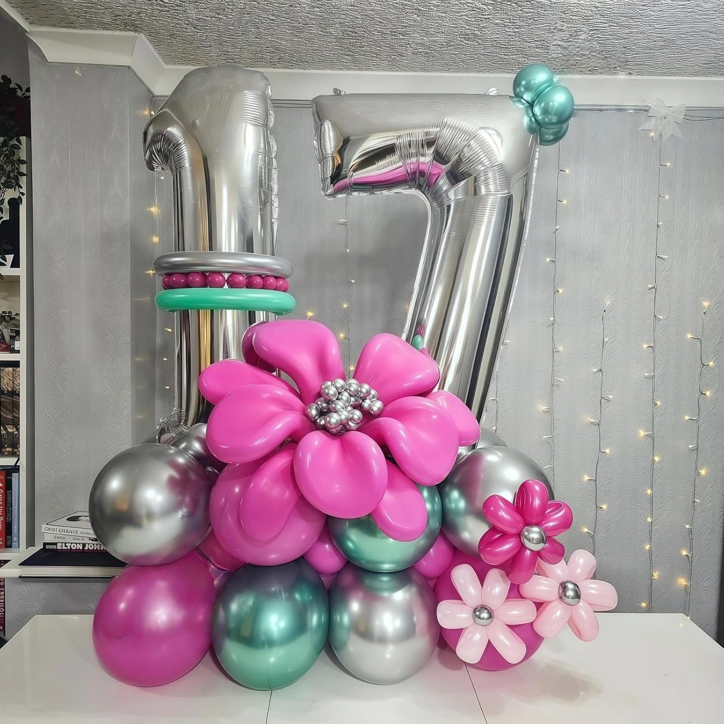 26 Balloons Number, Giant Silver Number 2 & 6 Helium Foil Balloon for Women 26th Birthday Decor, 40 Inch Self Inflating Mylar Number 26 Balloons for Man 62 Anniversary Party Decorations Supplies